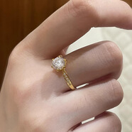 海上羅孚黃金鉆戒戒指女新款999足金設計感求婚訂婚指環(huán)生日禮物送女友 禮盒
