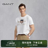 GANT/甘特【100%棉】男女情侶款學(xué)院風(fēng)美式休閑圓領(lǐng)短袖重磅T恤 110白色 XL