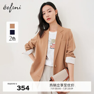 伊芙麗炸街高級(jí)感小西服外套女春秋裝百搭通勤休閑韓版小個(gè)子西裝外套女 西裝 焦糖色 S 155/80A