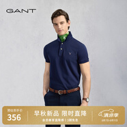 GANT【100%棉】GANT/甘特夏男士寬松時(shí)尚休閑舒適通勤翻領(lǐng)短袖POLO衫 433夜藍(lán)色 S