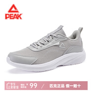 匹克（PEAK）運動鞋男春夏跑鞋男輕便網(wǎng)面透氣休閑秋冬防潑水革面運動跑步鞋男 冰灰【清爽網(wǎng)面】 40