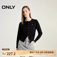 ONLY秋冬時尚簡約溫柔純色寬松開衫針織衫女|12433A006 E40 煤黑色 M (165) 84A