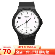 卡西歐（CASIO） 卡西歐(CASIO)男女手表小黑表時(shí)尚潮流學(xué)生表休閑運動(dòng)中性表 白盤(pán)黑帶橡膠帶MQ-24-7B