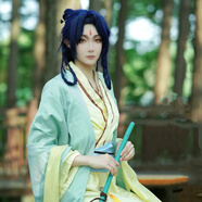 華可狐妖小紅娘cos服全套 竹業(yè)篇東方淮竹cos服古裝cosplay卡通周邊 C服全套（含里衣）+黑色假發(fā) S
