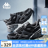 卡帕（Kappa）背靠背2025夏季新款老爹鞋男女款跑鞋百搭休閑運(yùn)動鞋子 黑色/石涅灰/銀色-990 37
