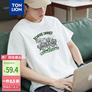唐獅（TonLion）2025短袖T恤男圓領(lǐng)前胸印花  本白 S