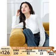 lagogo【抗菌發(fā)熱】黑色t恤女拉谷谷2024冬新款高級修身打底上衣 本白色(V1) L