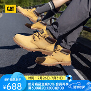 CAT卡特馬丁靴中幫大黃靴男士工裝鞋輕戶外防滑登山鞋P110973N3BDC25 黃色 42