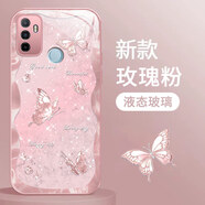 靜微OPPOA32手機(jī)殼OPPOA33新款保護(hù)套A32液態(tài)玻璃A33硅膠軟殼OPPO防摔外殼高級(jí)感個(gè)性簡(jiǎn)約ins風(fēng)女士款 玫瑰粉【蝴蝶粉】清爽玻璃殼 OPPO A32
