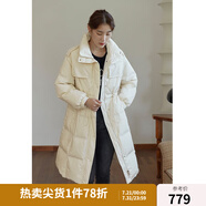 獨束【三色可選】大碼女裝白鴨絨羽絨服女冬新款胖mm收腰顯瘦外套 米杏色 L