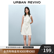 UR2025春季新款女裝時(shí)尚氣質(zhì)褶皺收腰短款連衣裙UYY750029 米白 M