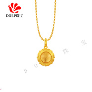 DOLPS925純銀蓮花圓嘎烏盒吊墜升級款藏式民族風鍍金可打開情侶配飾 鍍金小款含項鏈