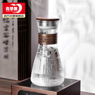 青蘋(píng)果耐熱玻璃水壺 新中式豎紋耐高溫泡茶壺 防燙待客圍爐煮茶壺 單壺