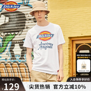 dickies 純棉短袖T恤男 情侶男女同款 印花休閑百搭上衣7087 白色 2XL