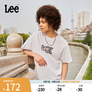 Lee25新品舒適版圓領(lǐng)炫色Logo印花男短袖T恤休閑潮流LMT0098184LE 白色 XL