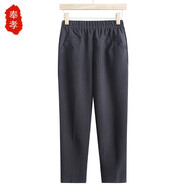 奉孝媽媽褲子60-70歲奶奶長(zhǎng)褲大碼直筒休閑女褲春秋中老年人200斤可穿 1901款細(xì)條【春秋款】 XL(建議105斤以內(nèi))