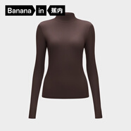 蕉內（Bananain）熱皮501+女士保暖衣氨基酸防寒裸感內搭百搭顯瘦可外穿打底衣T恤 【小高領】松露棕 M