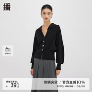 播V領(lǐng)針織開衫女商場同款秋冬新款韓版休閑短款毛衣BDQ4UD0994 K40黑色 M