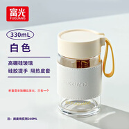 富光清然玻璃杯 高硼硅玻璃水杯子 女生便攜牛奶咖啡刻度茶杯330ml