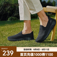 斯凱奇（Skechers）男鞋夏季百搭休閑鞋厚底減震健步鞋透氣網(wǎng)名運動鞋 54609/全黑色/BBK 43