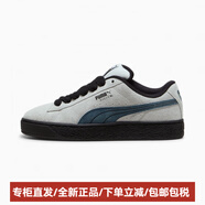彪馬（PUMA）SuedeXLMaterialInterest舒適百搭防滑耐磨低幫板鞋男女同款灰黑 淺灰-黑色 35.5
