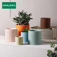 奧美優(yōu)花盆陶瓷家用多肉蘭花專用綠蘿綠植透氣防爛根花盆小號(hào)帶托盤一體