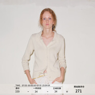 GREEN BELT【100%棉】城市曠野25春全棉七分袖針織開衫女純色修身毛衣開衫