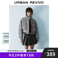 UR冬季新款女裝雅丹風(fēng)簡(jiǎn)約立領(lǐng)面包服棉服外套UYY140009 冷灰 S