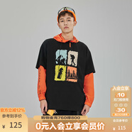 KAMA卡瑪短袖男女同款T恤2024新款夏季涼感抗菌印花寬松戶外百搭 黑色 M