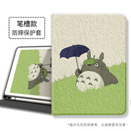 卡粵梵華為matepad11保護(hù)套2023款air12寸SE9平板v8pro保護(hù)殼11.5s暢享c5/gt帶筆槽x6適用v7柔光版magicp 筆槽款：新款蠶絲紋【油畫(huà)龍貓撐傘K】 華為暢享平板2_1