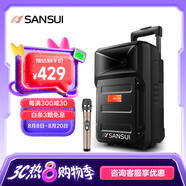 山水（SANSUI） A8-66 8英寸廣場舞音響移動便攜式拉桿音響戶外藍牙音箱帶無線麥克風(fēng)教學(xué)擺攤擴音器 8寸重低音【20小時】單麥
