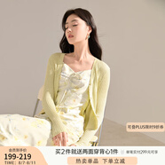 香影超好看粉色針織開衫女2025秋季新小個(gè)子修身顯瘦v領(lǐng)外搭上衣 黃色開衫 S