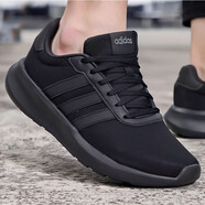 阿迪達(dá)斯（adidas）男鞋跑步鞋 25秋新款運(yùn)動(dòng)鞋緩震防滑慢跑鞋網(wǎng)面透氣低幫休閑鞋子 經(jīng)典黑武士/LITE RACER 3.0 42 (內(nèi)長260mm)