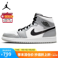 Jordan籃球鞋男子小迪奧AJ1喬1JORDAN 1中幫運(yùn)動(dòng)鞋554724-092淺煙灰41