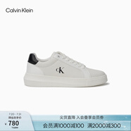 Calvin KleinJeans25春夏新款男士復(fù)古ck皮革拼接厚底小白鞋板鞋禮物YM01198 01W-白色/黑色 42