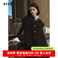 AIVEI欣賀艾薇2024秋簡(jiǎn)約老錢(qián)風(fēng)雙面呢100%綿羊毛呢外套R756901A 米白 M