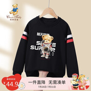 Classic Teddy精典泰迪童裝兒童衛(wèi)衣男女童圓領(lǐng)上衣中大童秋裝 黑色 110