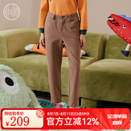 非魚（nononfish）非魚新款秋冬西褲女直筒褲子休閑女褲九分煙管褲百搭顯瘦褲 栗啡 S