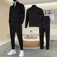 阿迪達(dá)斯 （adidas）男裝運(yùn)動服套裝春新款休閑簡約夾克外套上衣 寬松運(yùn)動長褲 兩件套 H46101+KB9131 S/175
