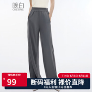 晚白【斷碼清倉(cāng)拼手速】高級(jí)感寬松慵懶風(fēng)休閑直筒褲【建議165cm以上 灰色 M （褲子較長(zhǎng)，建議165cm以上）