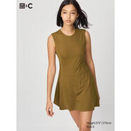 優(yōu)衣庫（UNIQLO）女無(wú)袖連衣裙簡(jiǎn)約運動(dòng)連衣裙運動(dòng)連衣裙系列顯瘦休閑連衣裙 啡色 均碼 |M