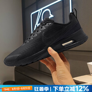 耐克（NIKE）官方男鞋 25夏新款運動鞋AIR緩震氣墊鞋透氣網面休閑鞋跑步鞋子男 純黑/黑武士【曬圖返10】 44.5 內長285mm