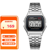 卡西歐（CASIO）男表小金表小方塊情侶運動學生男女電子表 送禮物A159WA-N1D