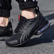 彪馬（PUMA）跑步鞋男鞋 25夏季新款運動鞋低幫透氣網(wǎng)面緩震休閑鞋慢跑鞋子男 黑色-淺灰色-紅色 43 (內(nèi)長280mm)