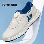 零度尚品男鞋休閑鞋男夏季新款透氣軟底旋鈕扣運動鞋戶外百搭防滑網(wǎng)面鞋男 白藍 【標準皮鞋碼】 41