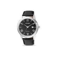 西鐵城（CITIZEN）光動(dòng)能30米 石英機芯 真皮表帶  40mm 男表  AW1231-07E 黑色表盤(pán)