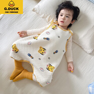 G.duck兒童背心式夾棉睡袋秋冬新款男女寶寶加厚防踢被分腿無(wú)袖連體睡衣 小老虎-夾棉背心睡袋 100碼(建議身高90cm左右)