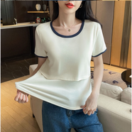 上掀無拉煉交叉哺乳上衣秋冬外出辣媽款產(chǎn)后期顯瘦哺乳月子服 9306咖啡色長袖（上掀哺乳口） M M建議80-105斤