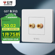 公牛（BULL）墻壁插座 G07系列 一位音箱插座 音響音頻G07T106 白色 暗裝
