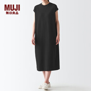 無(wú)印良品 MUJI 女式 雙層編織 法國(guó)袖連衣裙 BBP25A2S 黑色 M-L